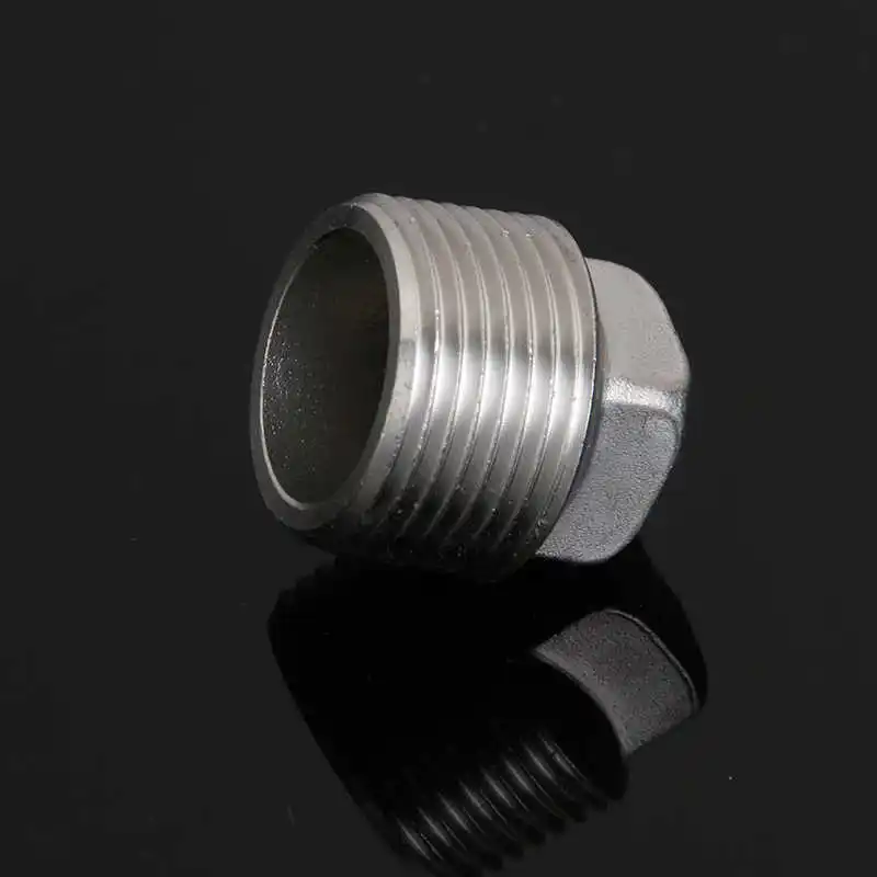 1/8" 1/4" 3/8" 1/2" 3/4" 1" -1-1/2" BSP NPT Male Countersunk Flange Hex Square End Plug Cap 304 Stainless Steel Pipe Fitting