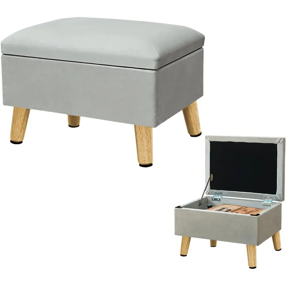 

Small Ottoman with Storage ootstool Compact oot Rest Stool or Living Room Under-Desk Entryway or Bedroom 10.63" Low-Height Stora