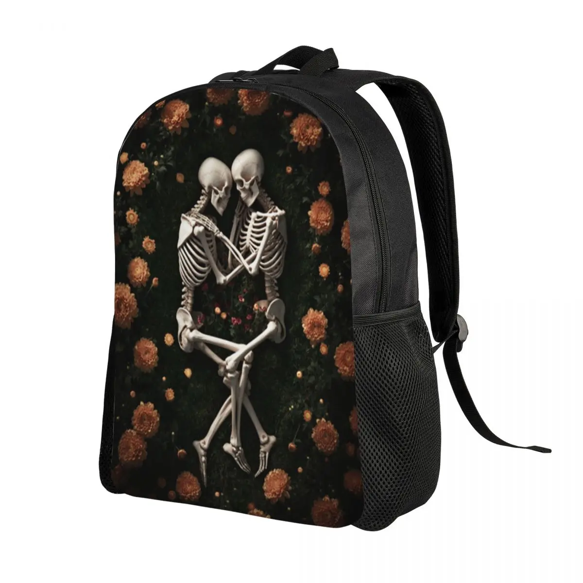 맞춤형 할로윈 연인 해골 여행 배낭 학교 컴퓨터 책가방 발렌타인 데이 대학생 데이팩 가방