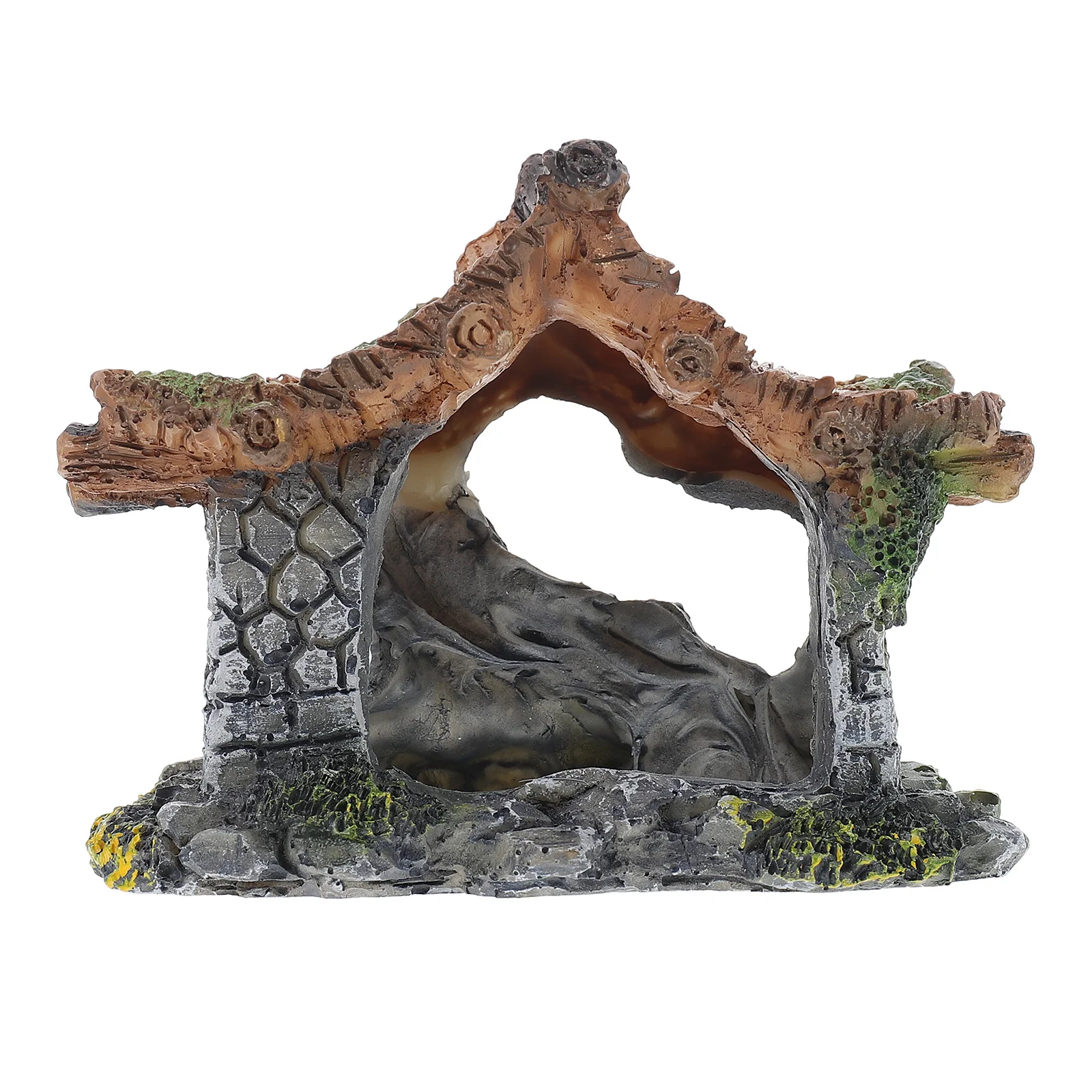 

Resin Craft Fish Tank Decoration Underwater Simulation Aquarium Cave for Fish Hideaway Breeding Shelter Ornament