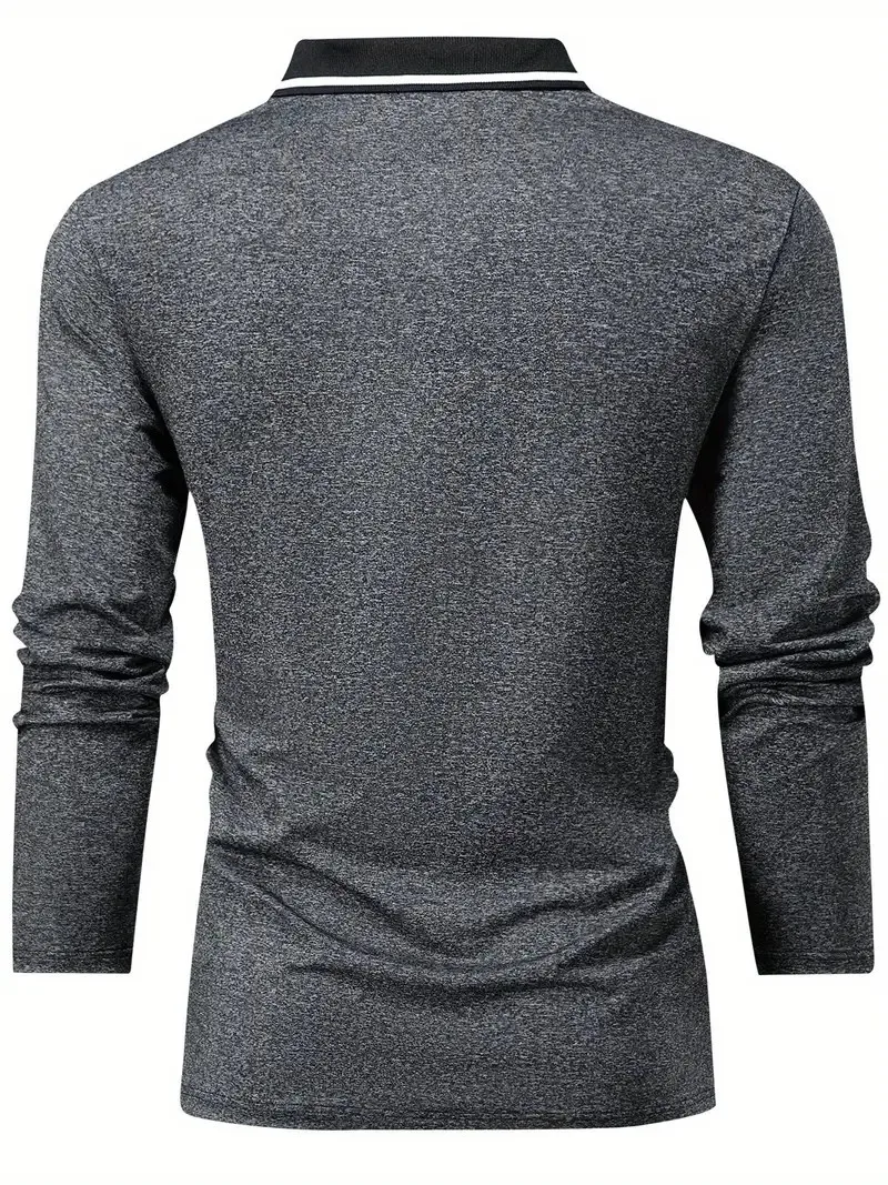 Das Neue Herren-Langarm-POLO-Shirt für Frühling und Herbst 2025 mit Street-Fashion-Design und Komfort durch 3D-Buchstabendruck – Detail 15