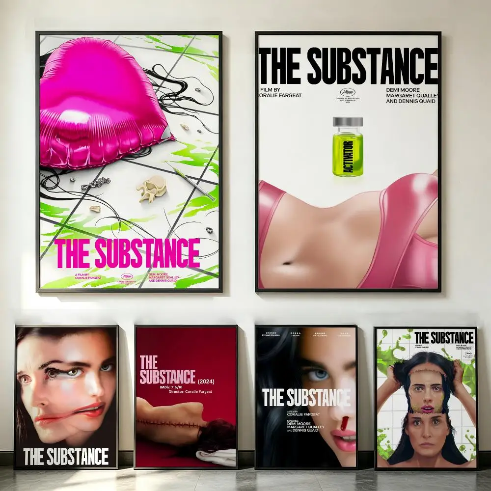 movie The Substance Poster Poster HD Trendy SelfAdhesive Wall Art Print For Living Room Bedroom Dorm Office Home Gift