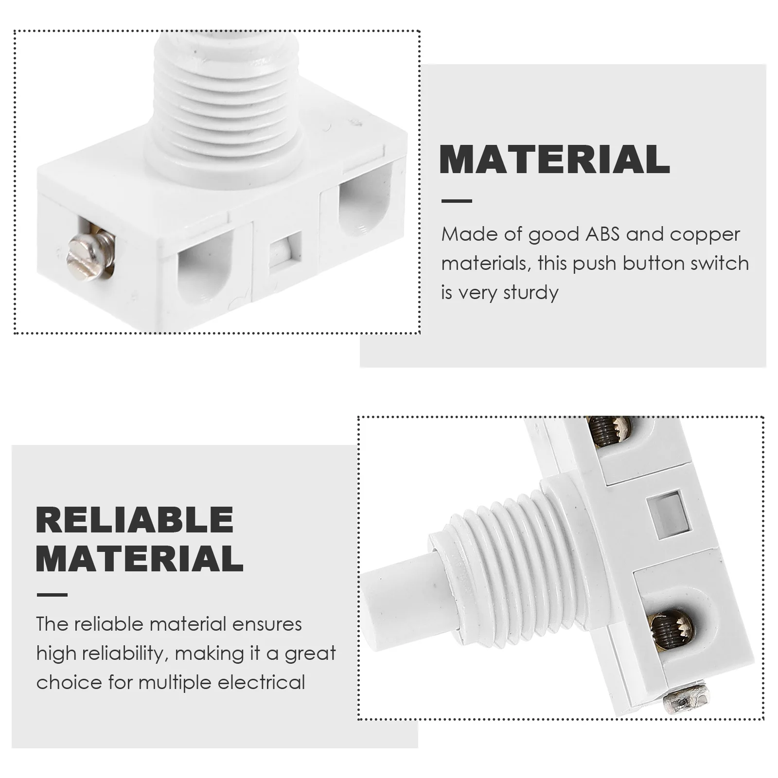 

3Pcs Push Button Switch Self Locking High Reliability Durable Construction For Led Lighting Systems