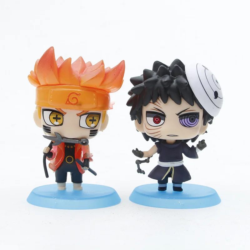 6 Stück Naruto Itachi Naruto Sakura Kakashi Sasuke Anime Kuchen Q Desktop Ornament Dekoration Actionfigur süße Sammlung Kindergeschenke