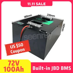 $50 Coupon!! 72V 100Ah Li-ion With Charger Lithium Polymer Battery For 6000W 9000W Tricycle Motorcycle Scooter Electric Vehicle