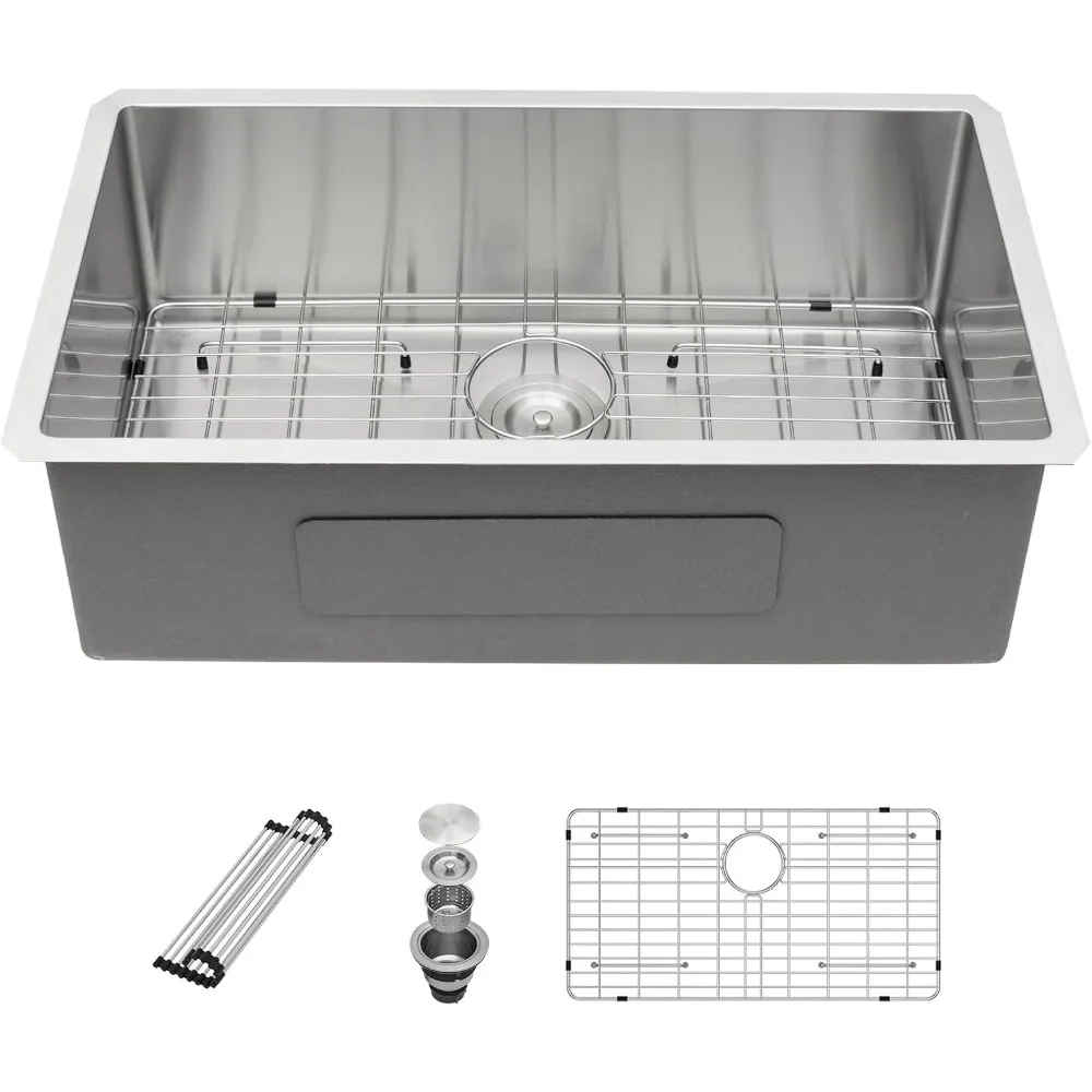 

Sarlai 30 Kitchen Sink Stainless Steel - 30" x 18" Undermount Kitchen Sink Single Bowl 16 Gauge Stainless