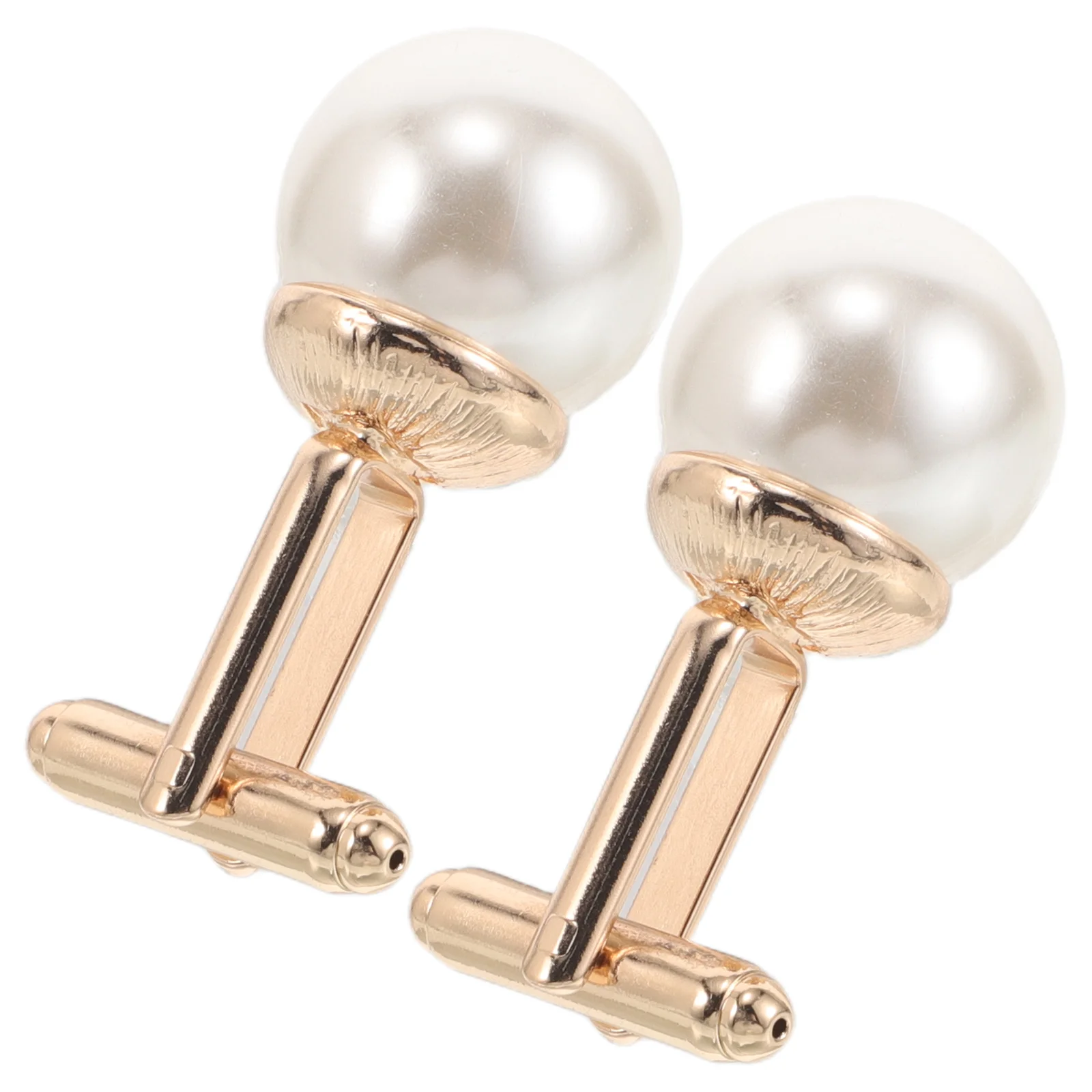 2 ชิ้นธุรกิจ Cuff Links Pearl Cufflinks สองด้านหมวกสําเร็จการศึกษา Tuxedo Studs เสื้อและเสื้อผ้า Man