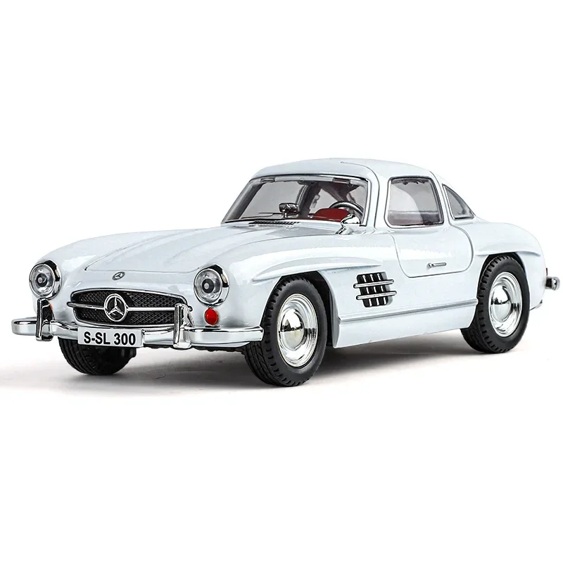 1:24 Mercedes-Benz 300SL aluminiowy model samochodu dźwięk i światło wycofać zabawki dla dzieci kolekcje prezent urodzinowy C392