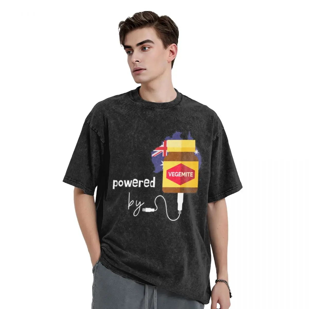 

Powered by Vegemite T-Shirt vintage tops summer tops anime t shirts mens designer t shirt