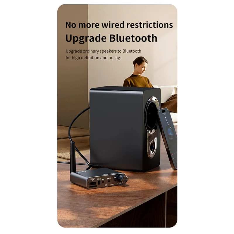 3.5MM AUX For RCA HIFI Stereo Bluetooth 5.4 Audio Transmitter Receiver DSP Decoding USB U-Disk Music Adapter-Y47A