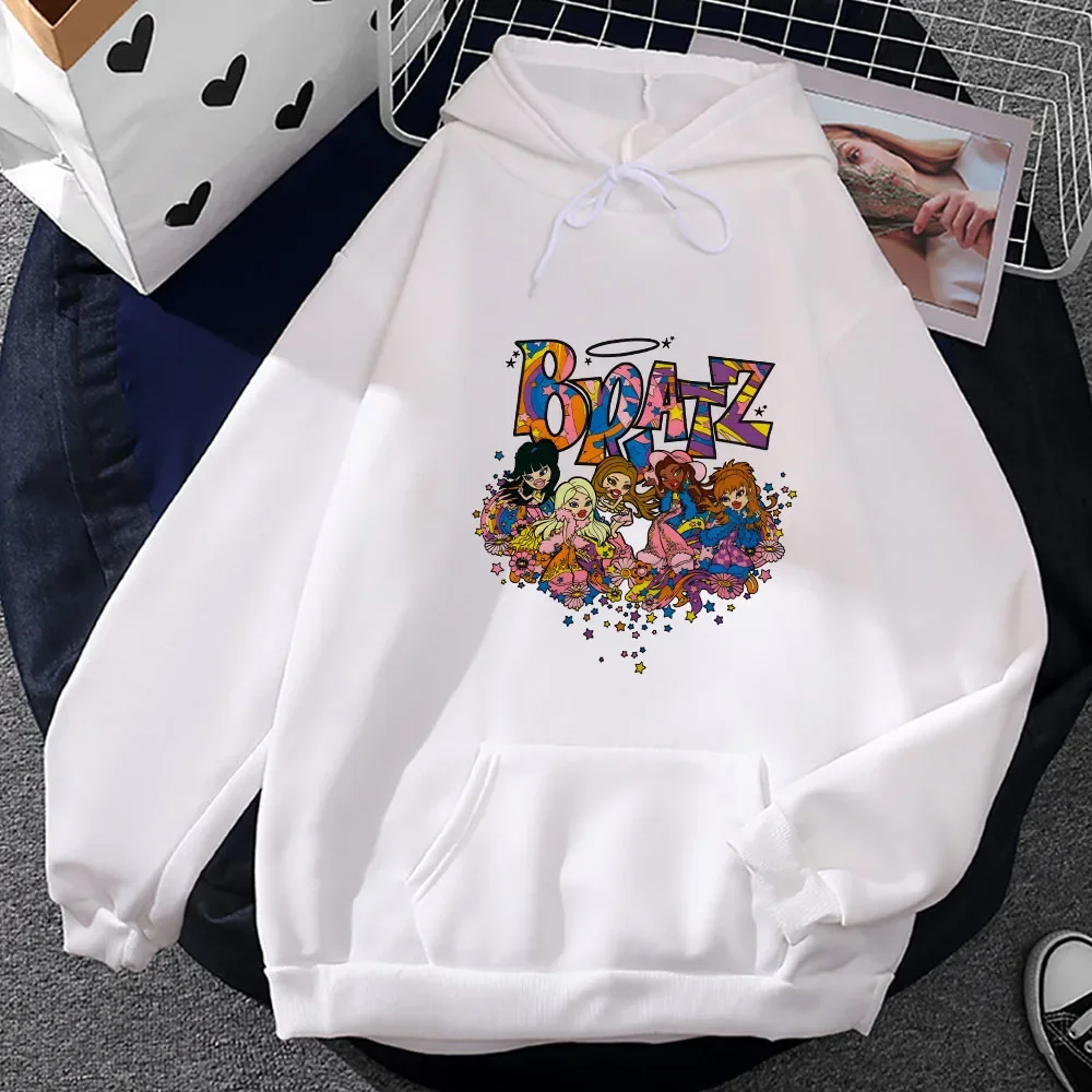 Bratz Cartoon Sweatshirt Unisex Anime Clothes Autumn Winter Casual Pullovers Creative Graphic Hoodie Printed Aesthetic Sweatwear