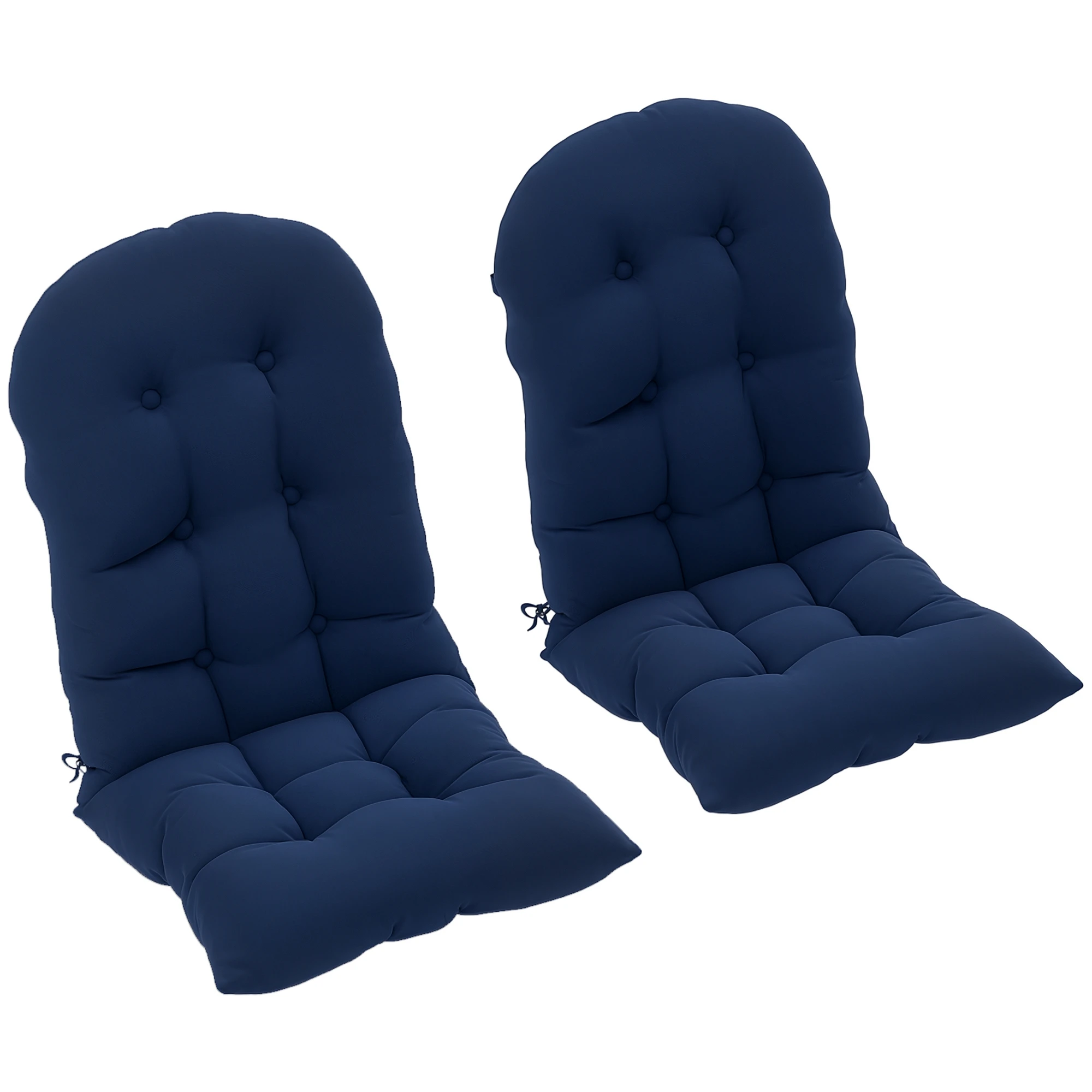 Outsunny 2 Pcs Adirondack Cushions, Tufted High Back Patio Chair Cushions