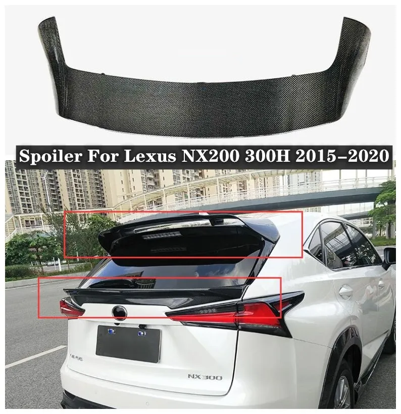 Fits For Lexus NX200 300H 2015-2020 High Quality  ABS Primer & Carbon Fiber Rear Trunk Lip Spoiler Wing