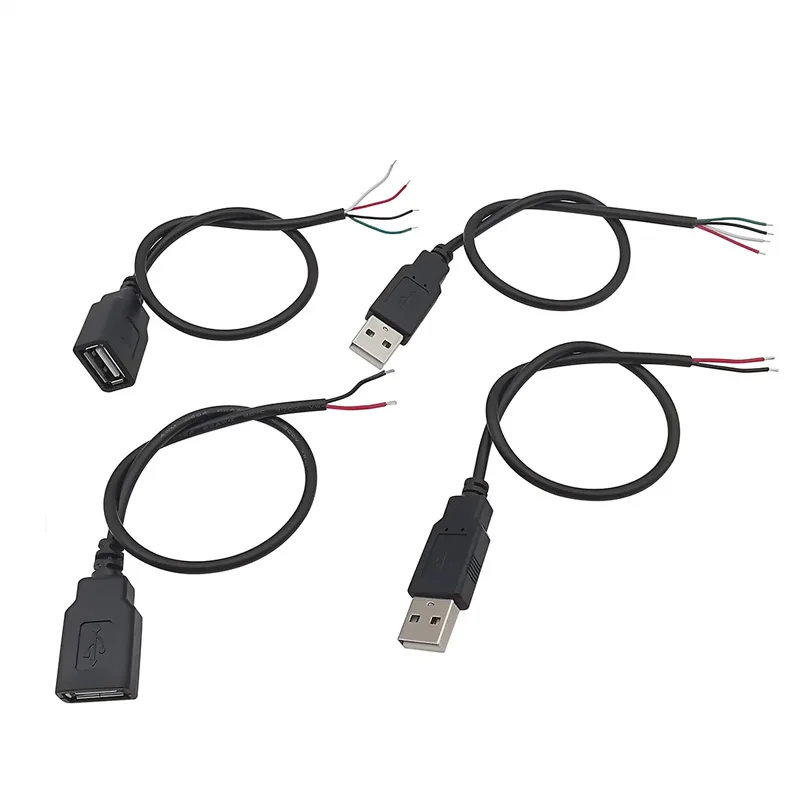 5V USB 0.3M 1M 2M 2 Pin 4pin 2 Wire DIY usb Male Female Jack Connector Cable Power Charge Extension Cable Cord Connector Adapter