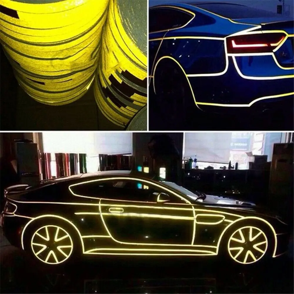 1m*5cm Car Car Decoration Safety Warning Reflector Protective Tape Stickers Strip Roll Reflective Sticker