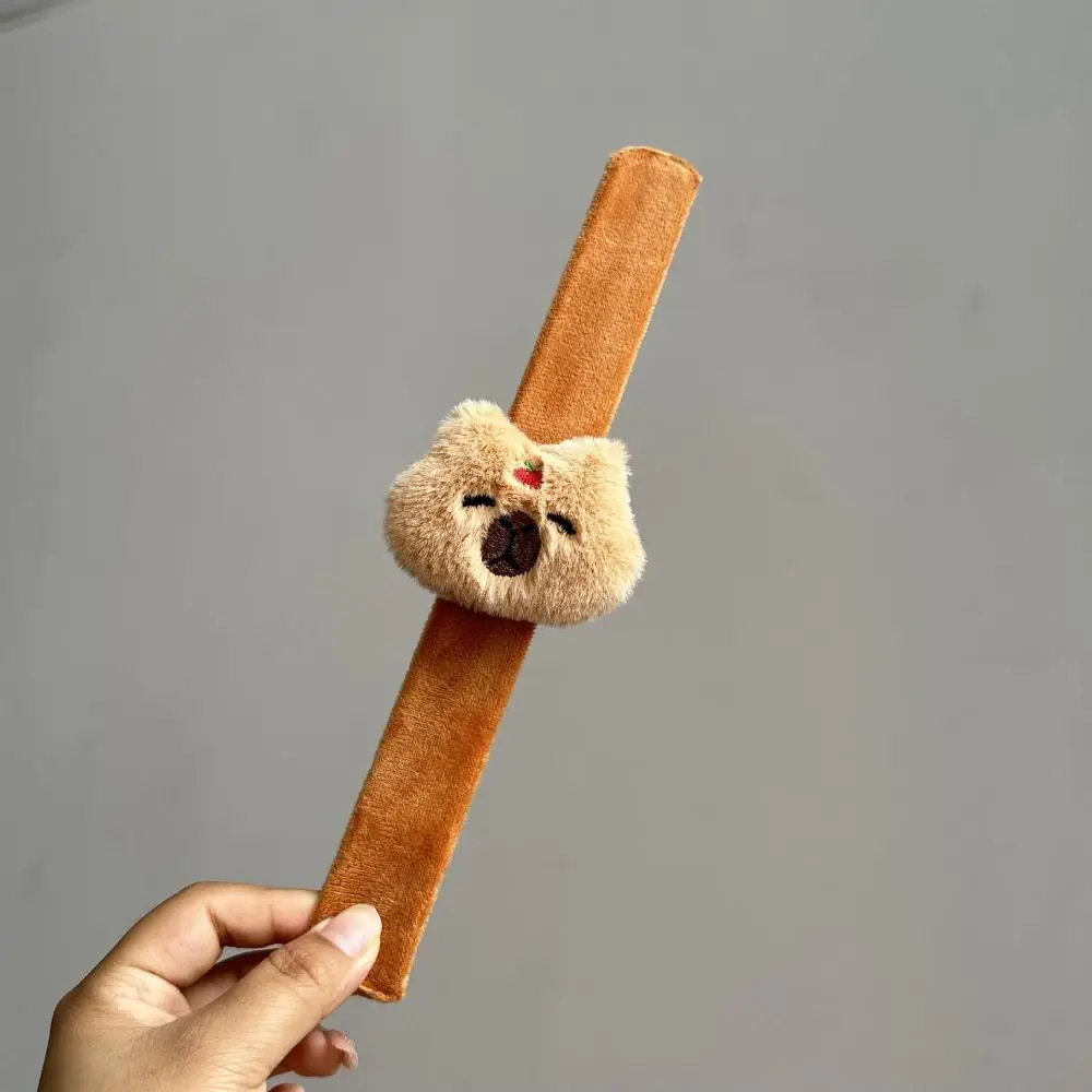 Capybara Rodent Plushies Slap Bracelet with Clap Circle PP Cotton Capybara Clap Circle Toys Simulation Hand Ring