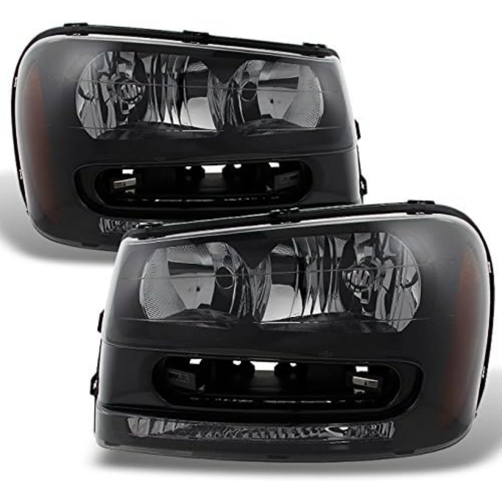 US  For Chevy TrailBlazer SUV Black Smoke Headlights Headlamps Front Lamps Replacement Pair