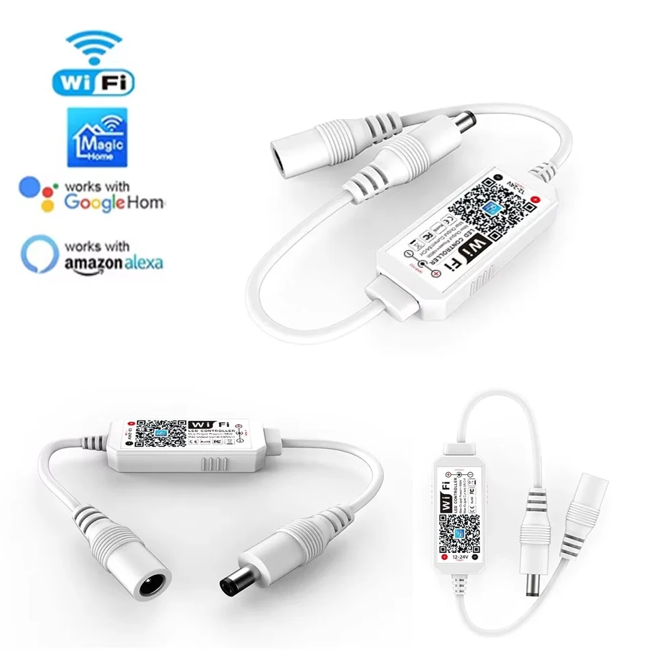 

Single Color LED Light Strip WiFi Controller Compatible with Android iOS, 96W 12-24V LED Strip Light Remote Controller Support