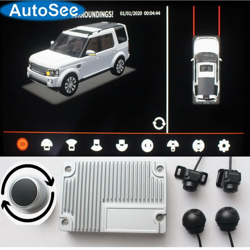 for Land Rover Freelander 4 Key-Queen 3D 360 degree camera birds eye AVM around view blind area vision drive reversing assist