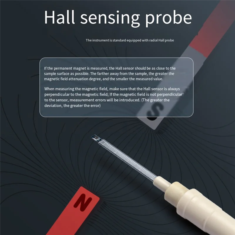 AT51-medidor digital tesla gaussmeter ímã permanente gauss fluxo magnético portátil padrão radial hall sonda 1%/2%/5% precisão z