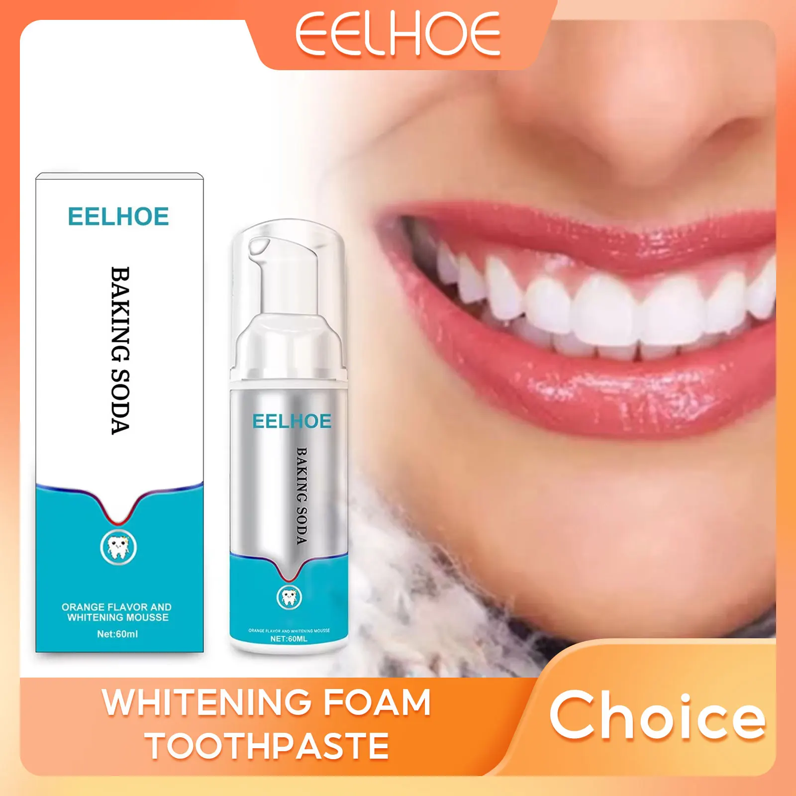 

EELHOE Teeth Whitening Foam Toothpaste Tooth Yellow Remover Fresh Breath Bleaching Teeth Cleaning Toothpaste Oral Care Products