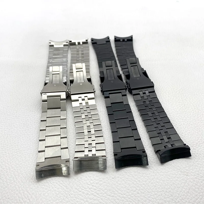 Mod Samurai King SRPE Watch Bracelet Stainless Steel 22mm Watch Strap Deployment Folding Buckle Solid Arc Ends Watch Band