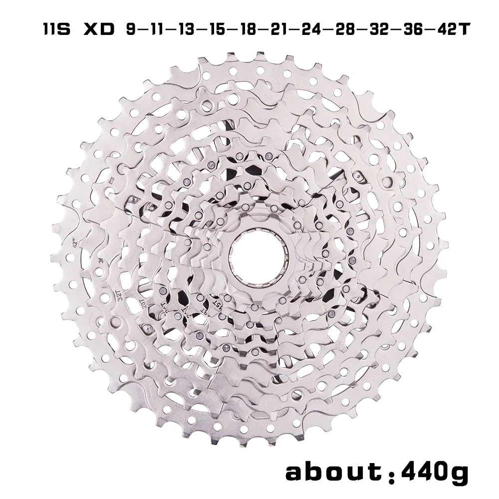 GOLDIX MTB Fahrrad 11 Geschwindigkeit 9-42T Kassette XD Kettenrad Hellsilber 9-42T 9-50T Stahlkassette 11s 42T 11/12S k7 Für M7000 M6000