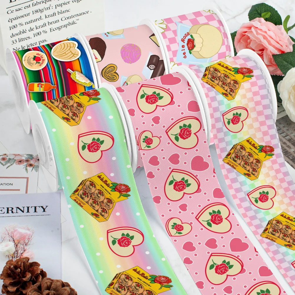 D L R Candy Mexican Polyester Grosgrain Ribbon Satin Ribbon for Hair Bow Gift Wrap Packing DIY Craft Supplies Decoration Party