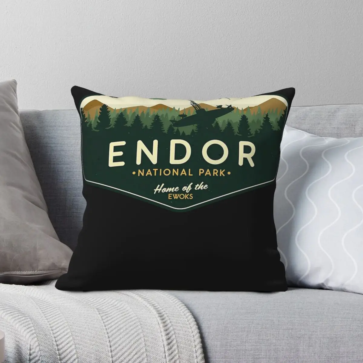 Endor National Park Home Of The Ewoks Square Pillowcase Polyester Linen Velvet Printed Zip Decor Pillow Case Sofa Cushion Cover