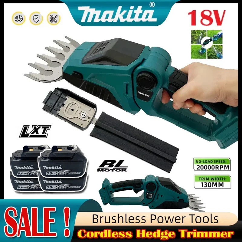 Makita 2 IN 1 Cordless Electric Hedge Trimmer Handheld Household Shrub Weeding Pruning Mower Garden Tools for 18V Battery