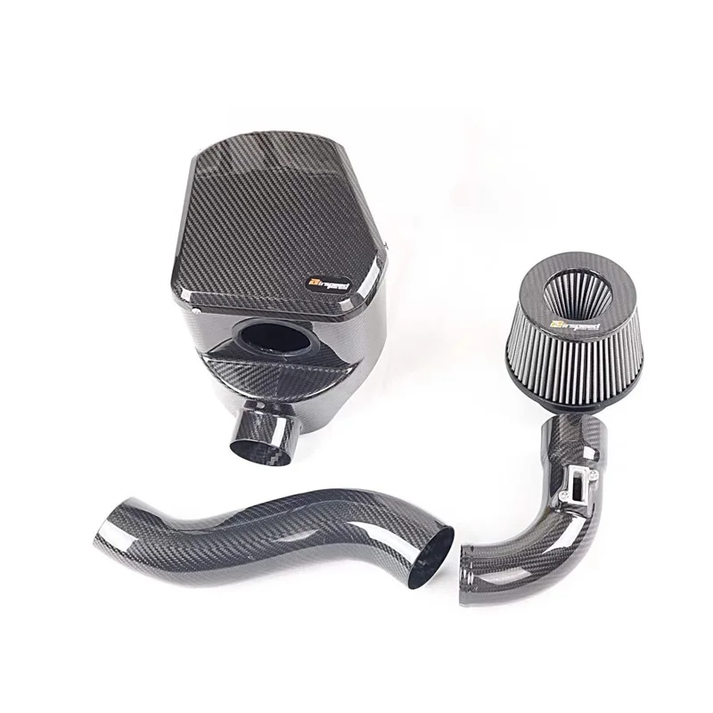 Dry Carbon Fiber 3K Twill Auto Engine Intake Carbon Intake Pipe Cold Air Intake System Kits For Honda Fit GK5 1.5L 2015+