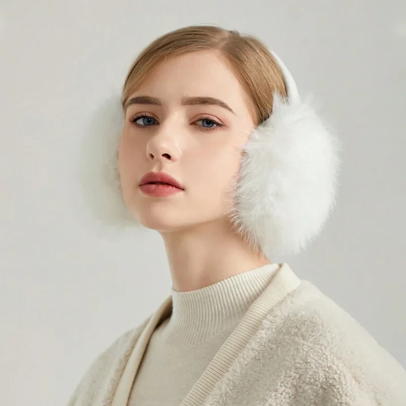 Cozy Foldable Plush Earmuffs for Women - Warm & Soft Perfect for Fall/Winter, Easy Storage Design