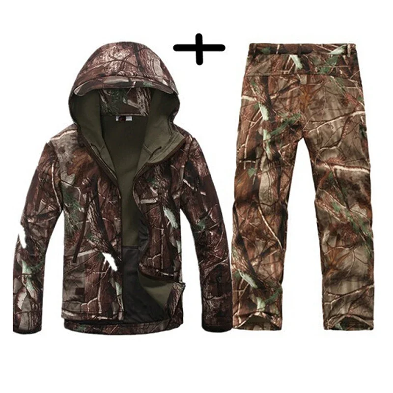 

TAD Gear Tactical Softshell Camouflage Jacket Set Men Windbreaker Waterproof Hunting Clothes Set Hunting Outdoors Jacket