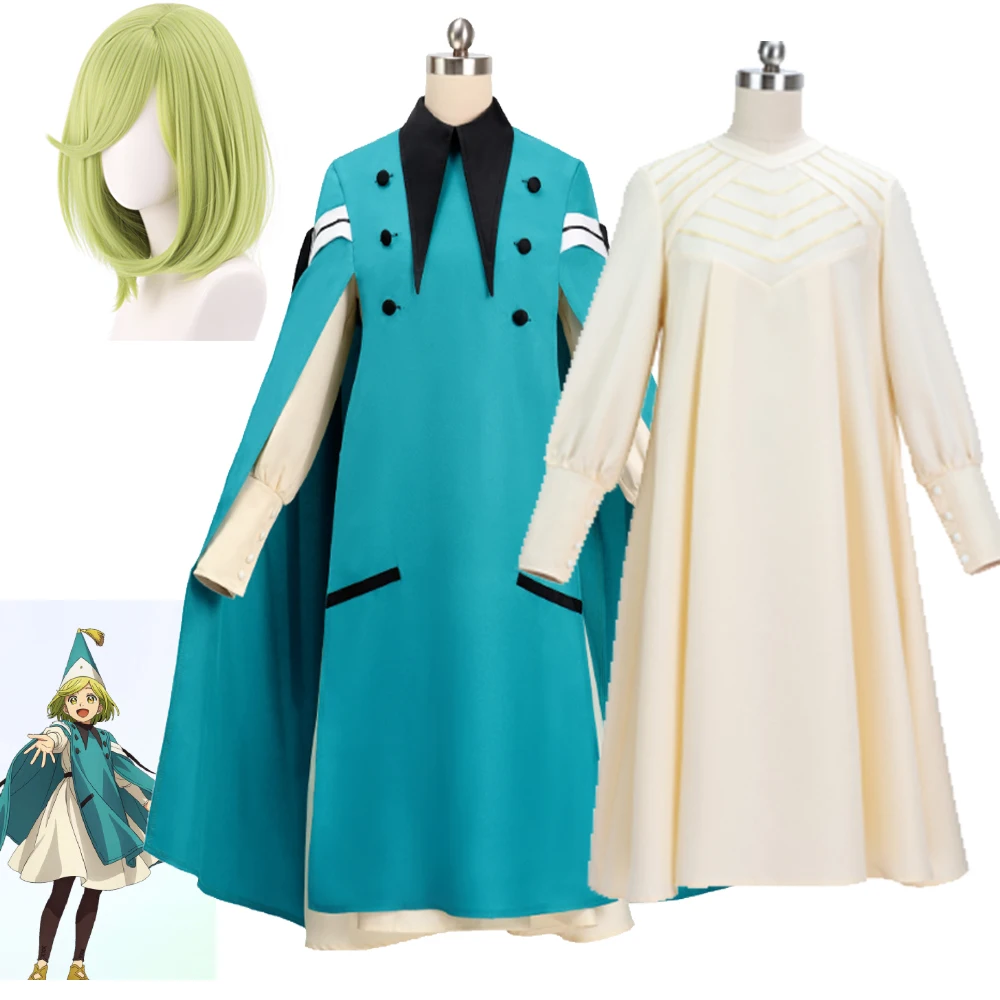 Disfraz de Cosplay de Anime Atelier Coco, Vestido de Bruja Medieval, Peluca, Sombrero de Bruja, Traje de Tongari Boushi No Atelier, Disfraz de Halloween
