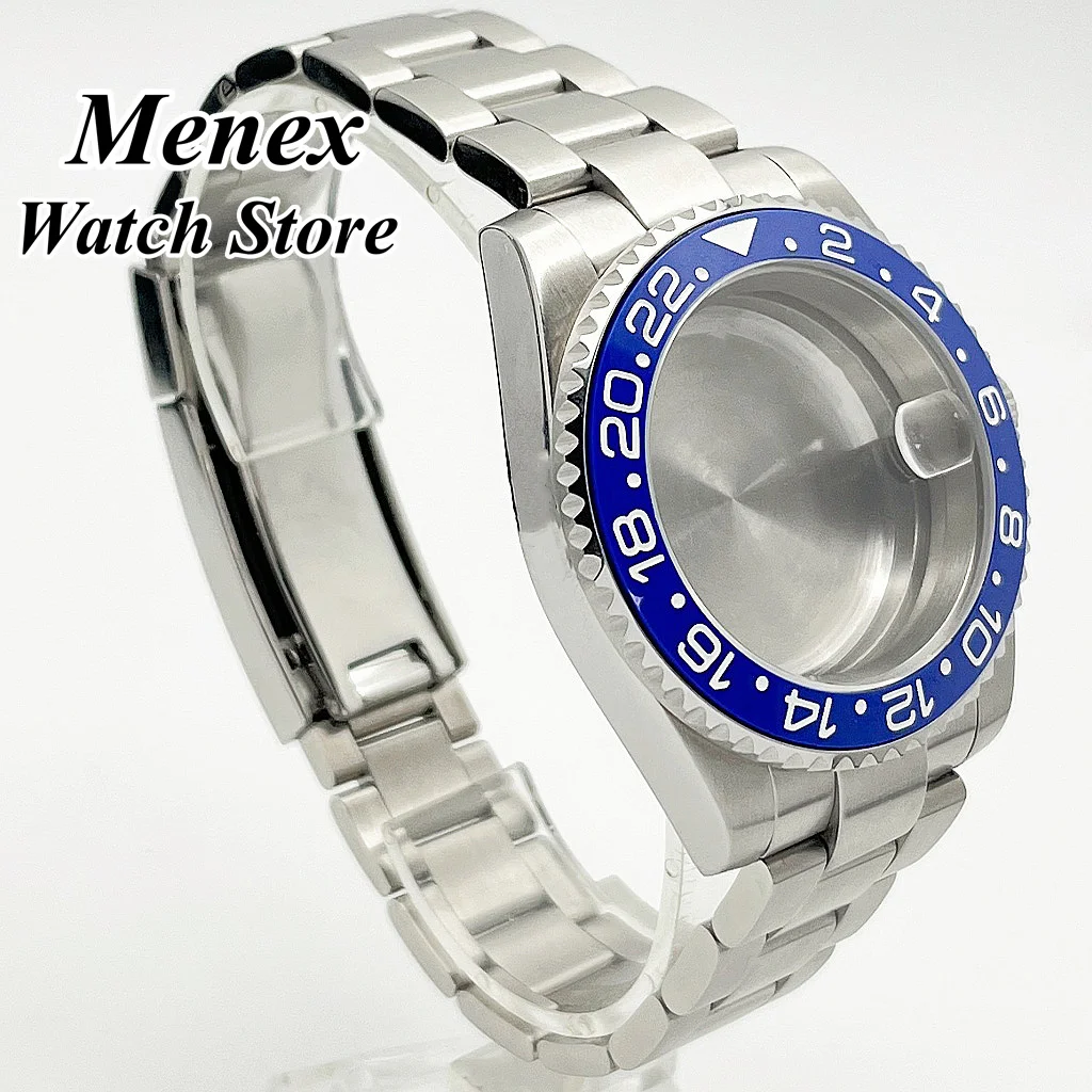NH35 WatchCase 40mm Silver Watch Case Sapphire Crystal  Fit NH35 NH36 ETA2824 2836 ST2130 Miyota82-DG Movement Watch Accessories