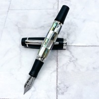 OPUS 88 Fountain Pen Seaside Shell Carving SHELL PEN Blue Black Grid Taiwan Luxury Stationery EF/F/M Collection Calligraphy Pen