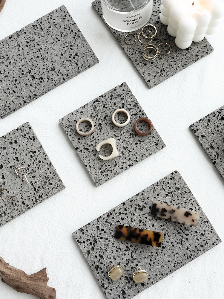 Natural Stone Black Hole Jewelry INS Photo Photography Background Shooting Props for Cosmetics Lipsticks Jewellery Ring Necklace