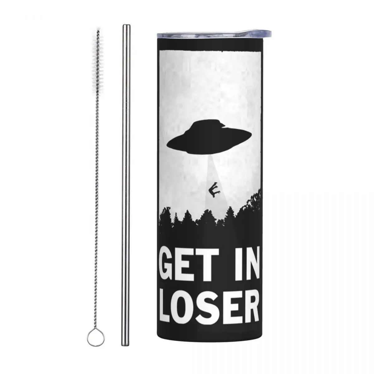 Get In Loser Stainless Steel Tumbler Vacuum Insulated Mugs Thermal Cold Cups Straws With Lid 20oz