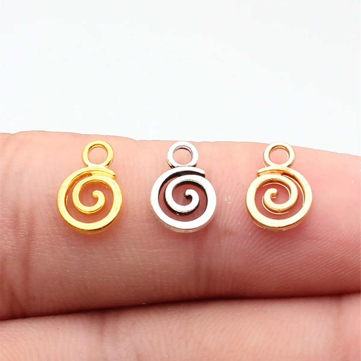WYSIWYG 40pcs 11x8mm Swirl Charm pingentes para fazer joias antigas de prata com redemoinho pingentes Charm Swirl