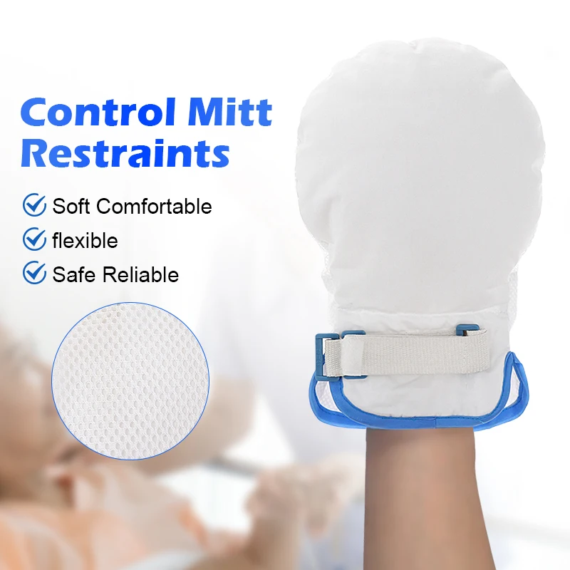 Control Mitt Restraints Patient Hand Protector Prevent Harm Fixed Glove Band for Prevent Injury