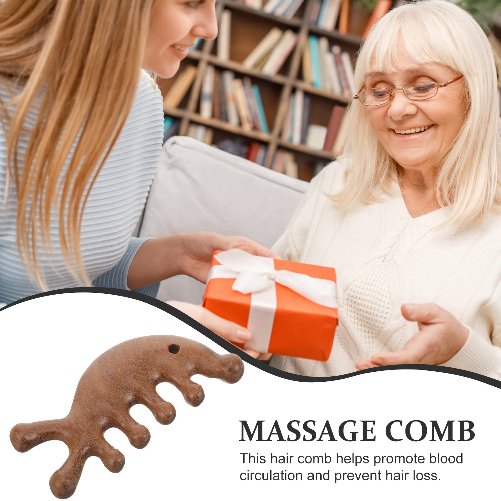 

Wooden Scalp Massage Comb Acupoint Massager Smooth Teeth Head Therapy Comb for Neck Eye Relief Stress Scalp Massage