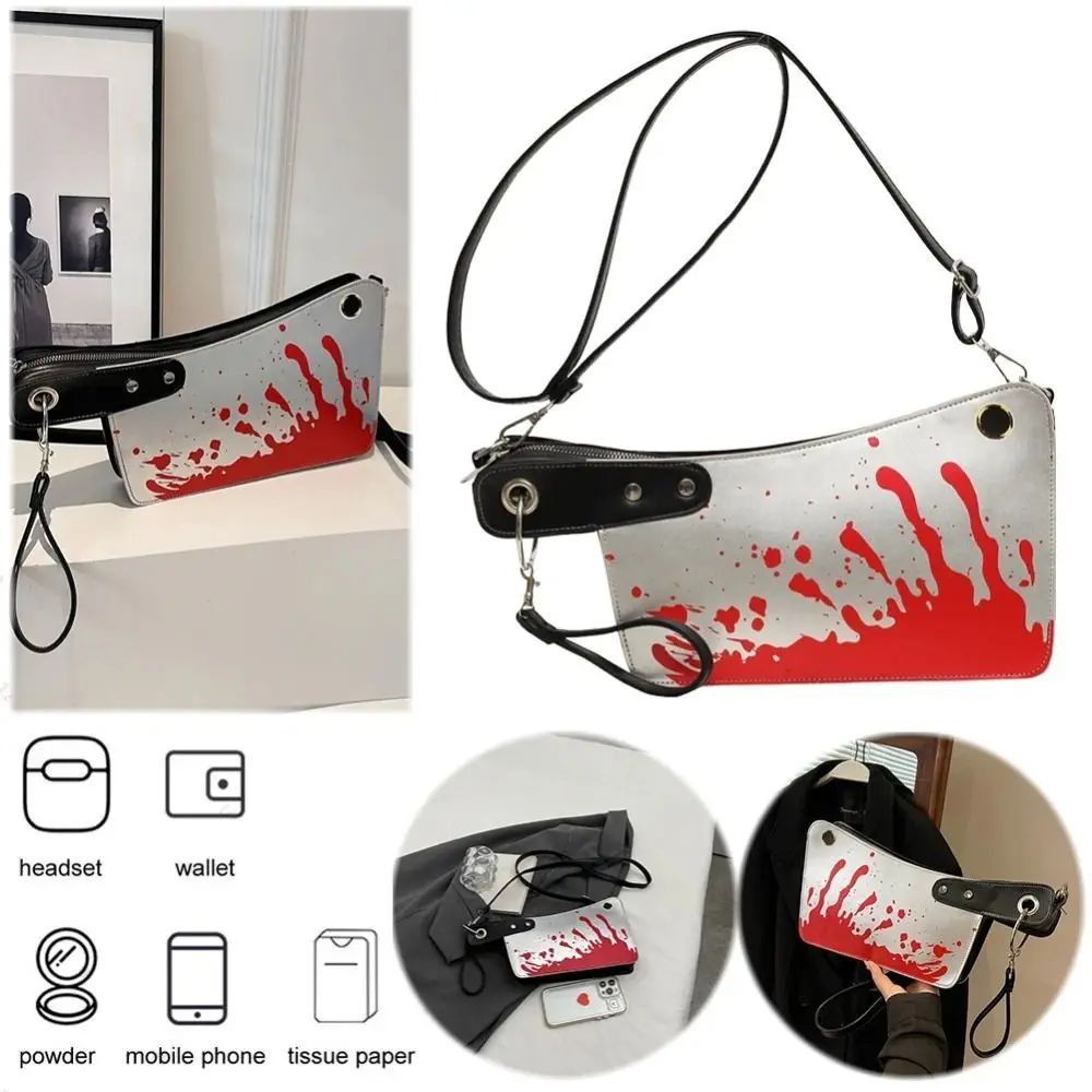 2024 Gothic Shoulder Bag PU Leather Unique Design Handbags Small Adjustable Strap Purses