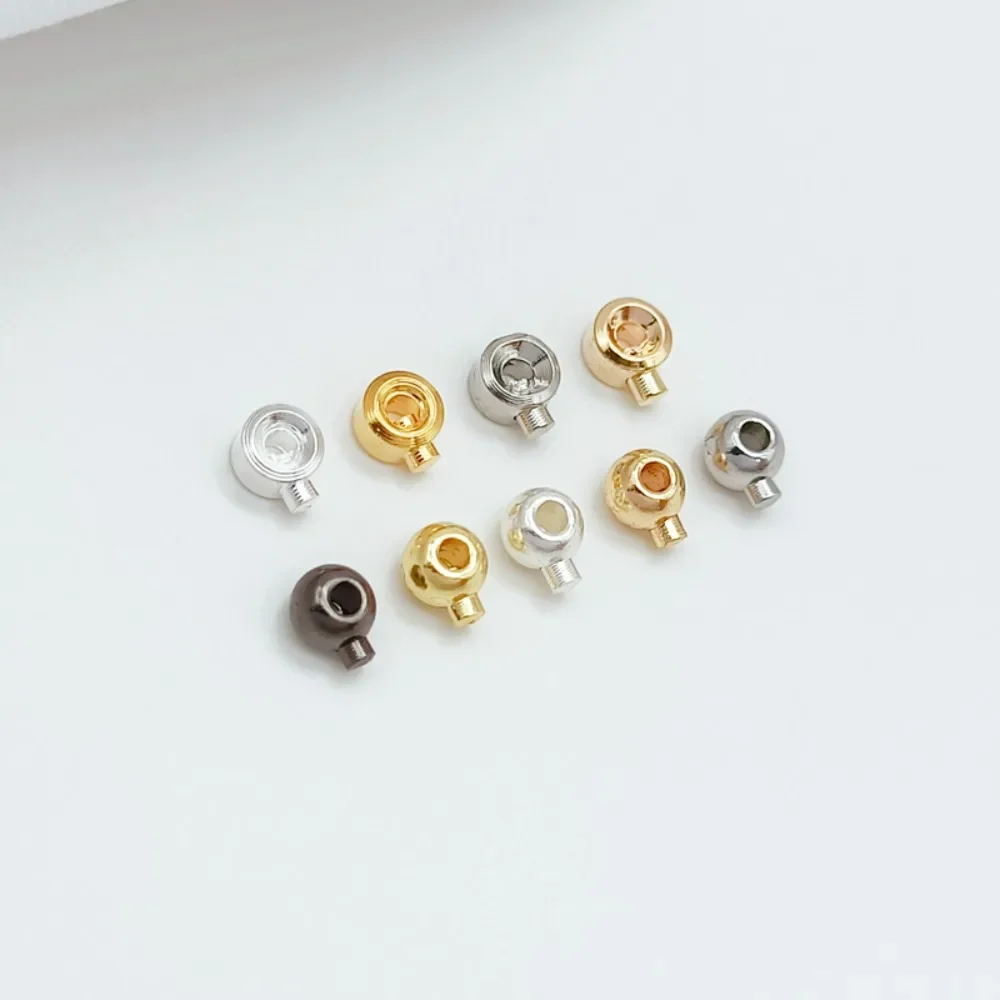 DIY 14K Gold-plated Beads 18K Silver and Platinum Color Card Thread Buckle, Pearl Buckle Bracelet, Anklet, Necklace Fixed Buckle