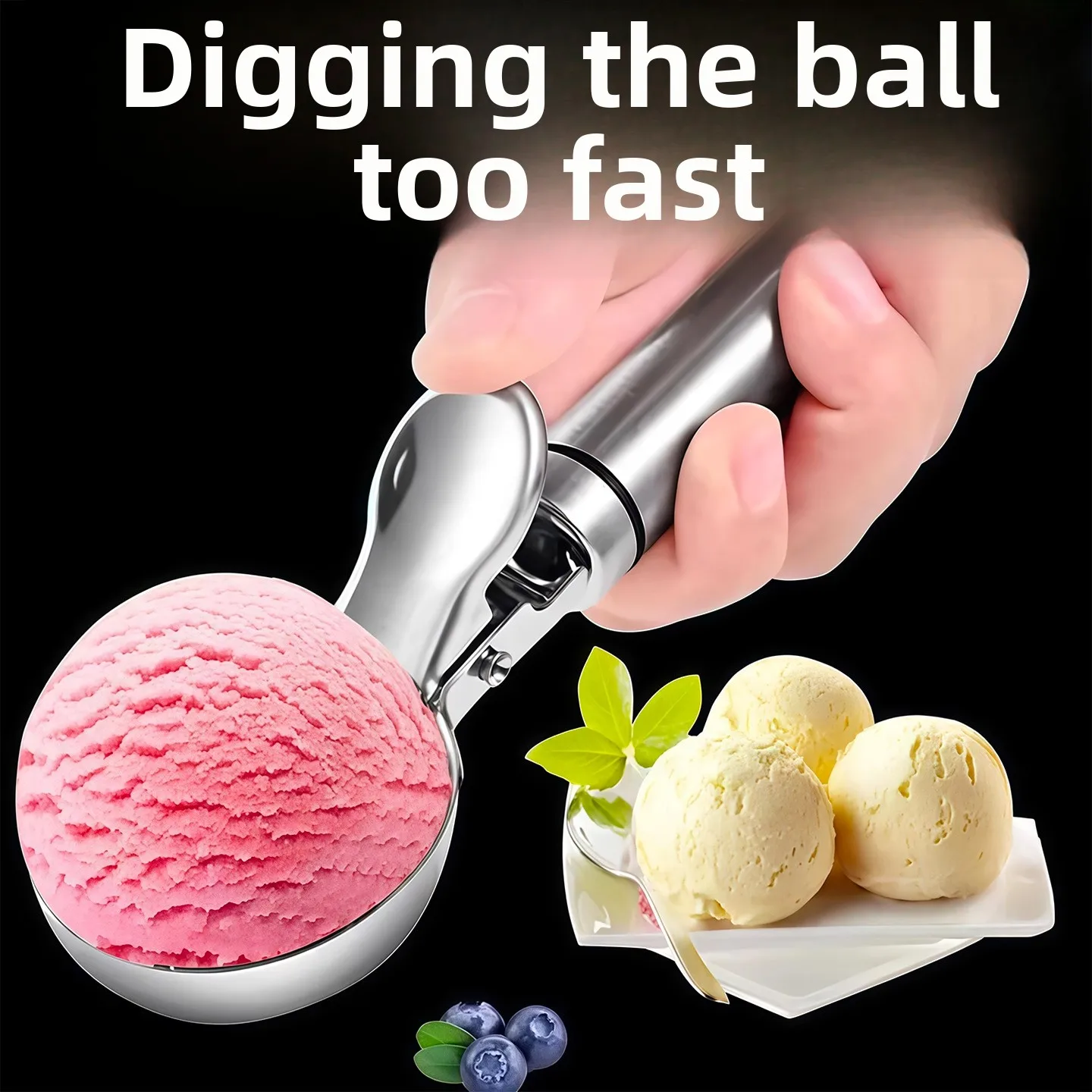 

Ice cream spoon Stainless steel spoon Commercial ice cream spoon Ball digger Household watermelon digging