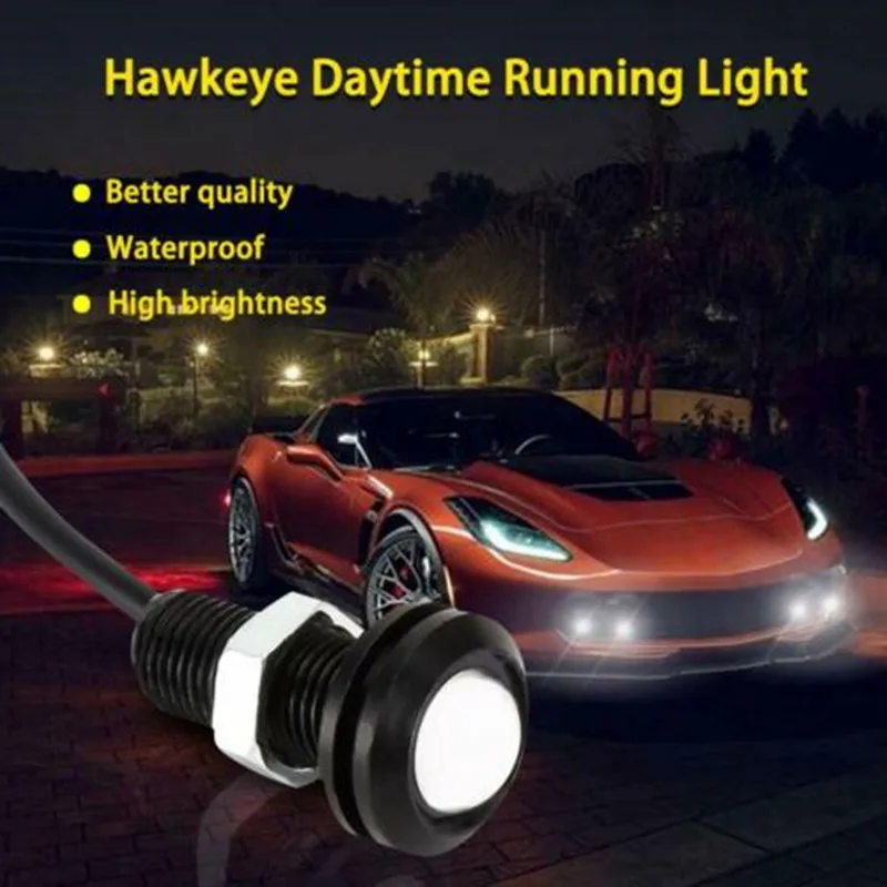 Universal Car Eagle Eye LED Light  18mm 23mm 12V Daytime Running Light for Motorcycle Auto Parking Singal Lapms