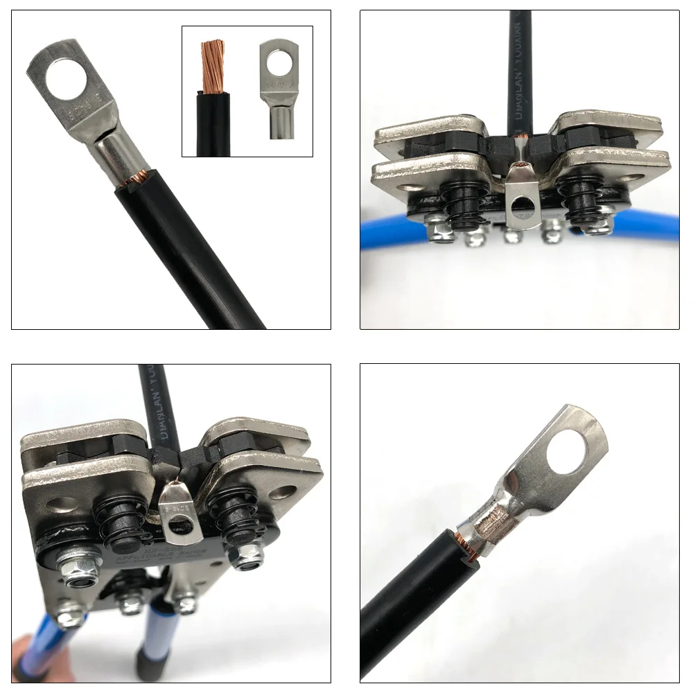 60pcs Tin Plated Copper SC6-25 Cable Lugs HX-50B Ratchet Crimper & Wire Cutter Set for Automotive and Industrial Use - view 4