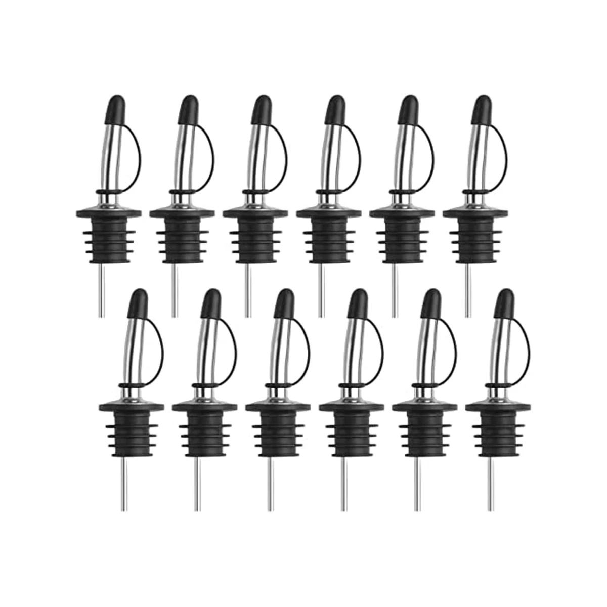 

Pour Spout for Liquor Bottles - 12 Pack Liquor Bottle Pourers,Pour Spouts with Rubber Dust Caps,Fit Most Liquor Bottles