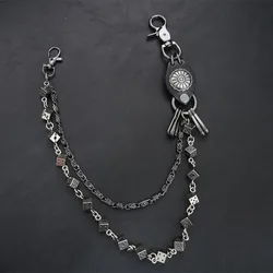 Men's Motorcycle KeyChain Jean Biker Wallet Belts Chain Skull Charm Leather Gothic Rock Pants Trousers Waist Key Men's