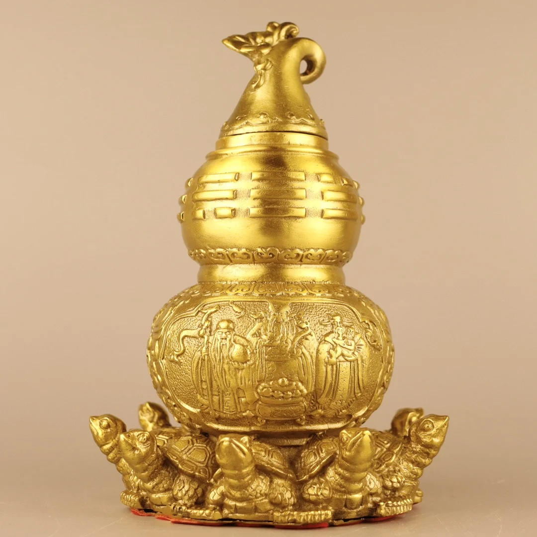 

Pure Copper Turtle Gourd - Elegant Desktop Decor for Living Room & Office, Unique Home Decoration Gift