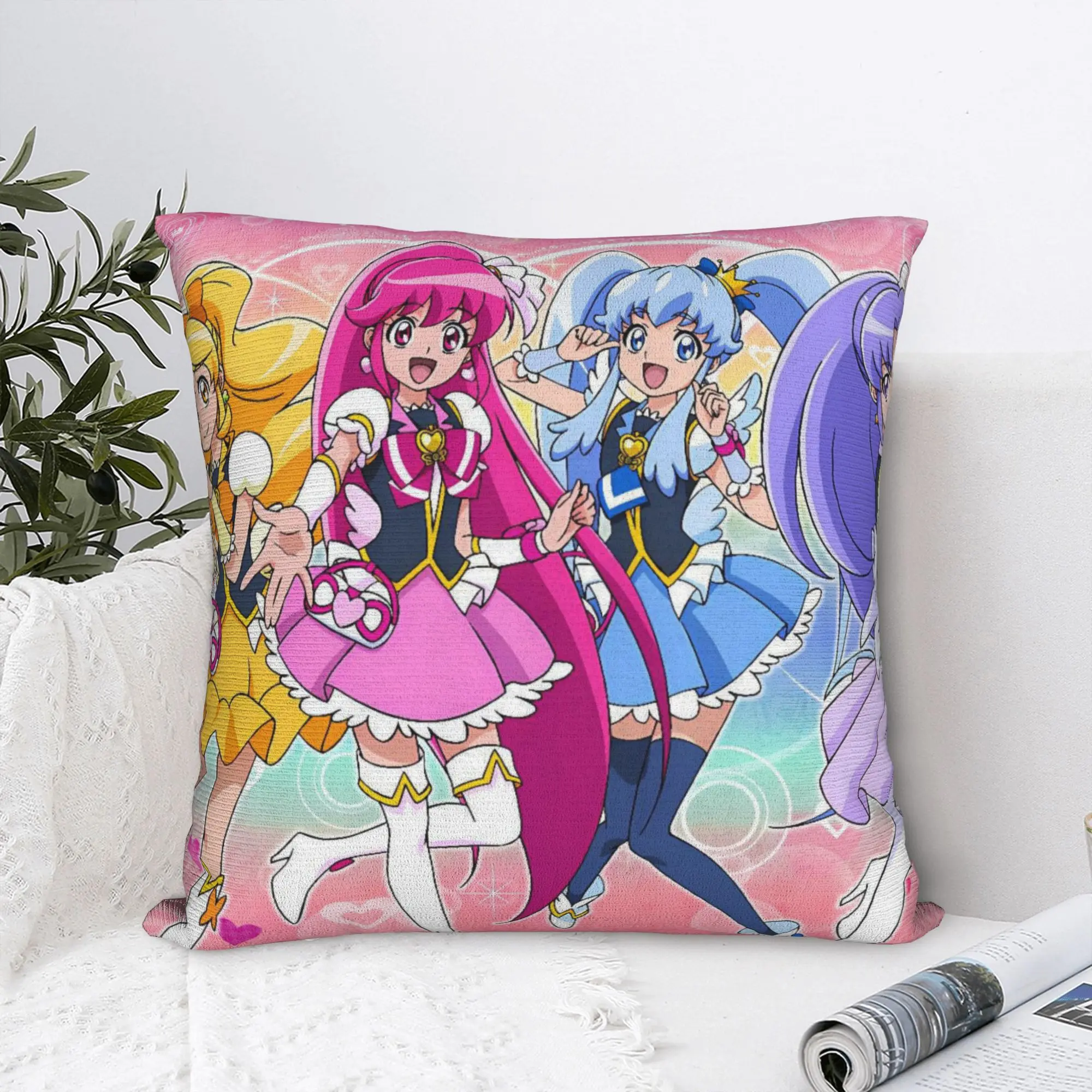 Pretty Cure Pillow Case  Morden Pillow Cover Graphic Pillowcases For Sofa Home Decoration
